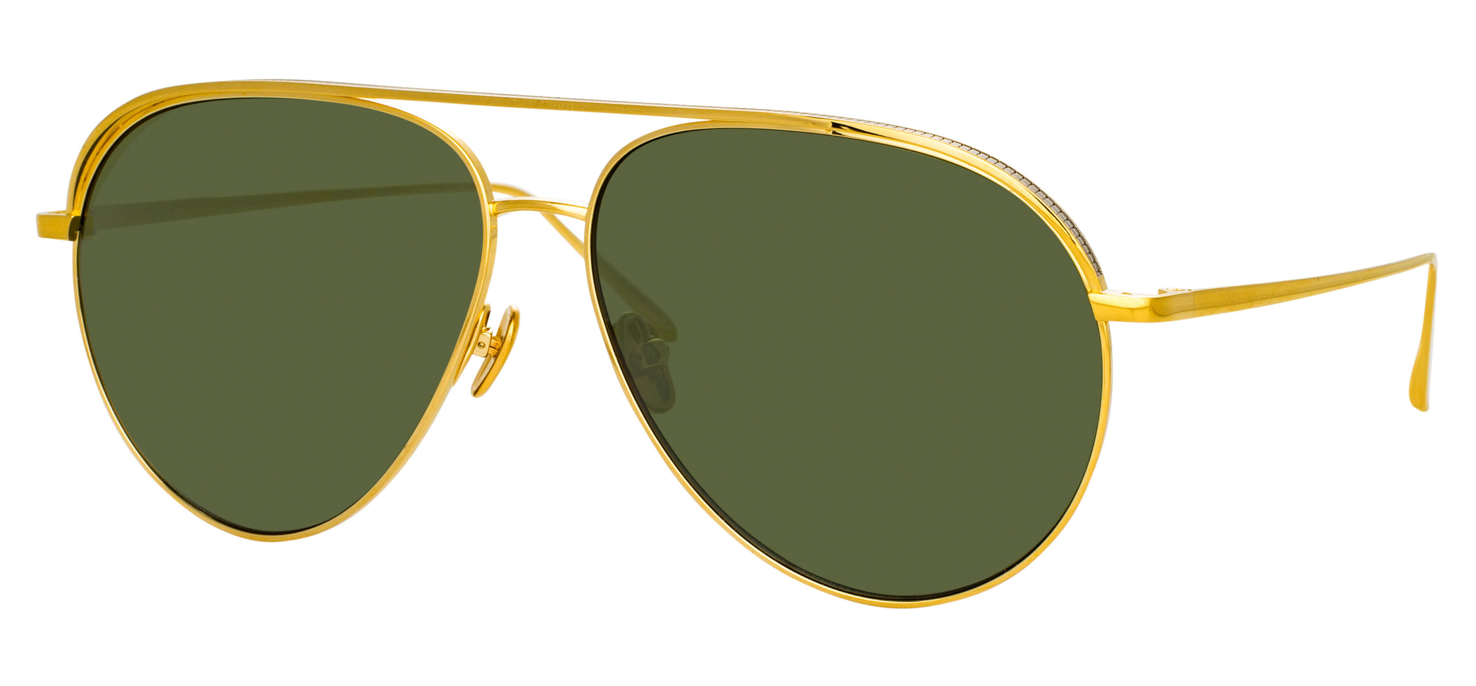 Color_LFL1078C1SUN - Roberts Aviator Sunglasses in Yellow Gold and Green
