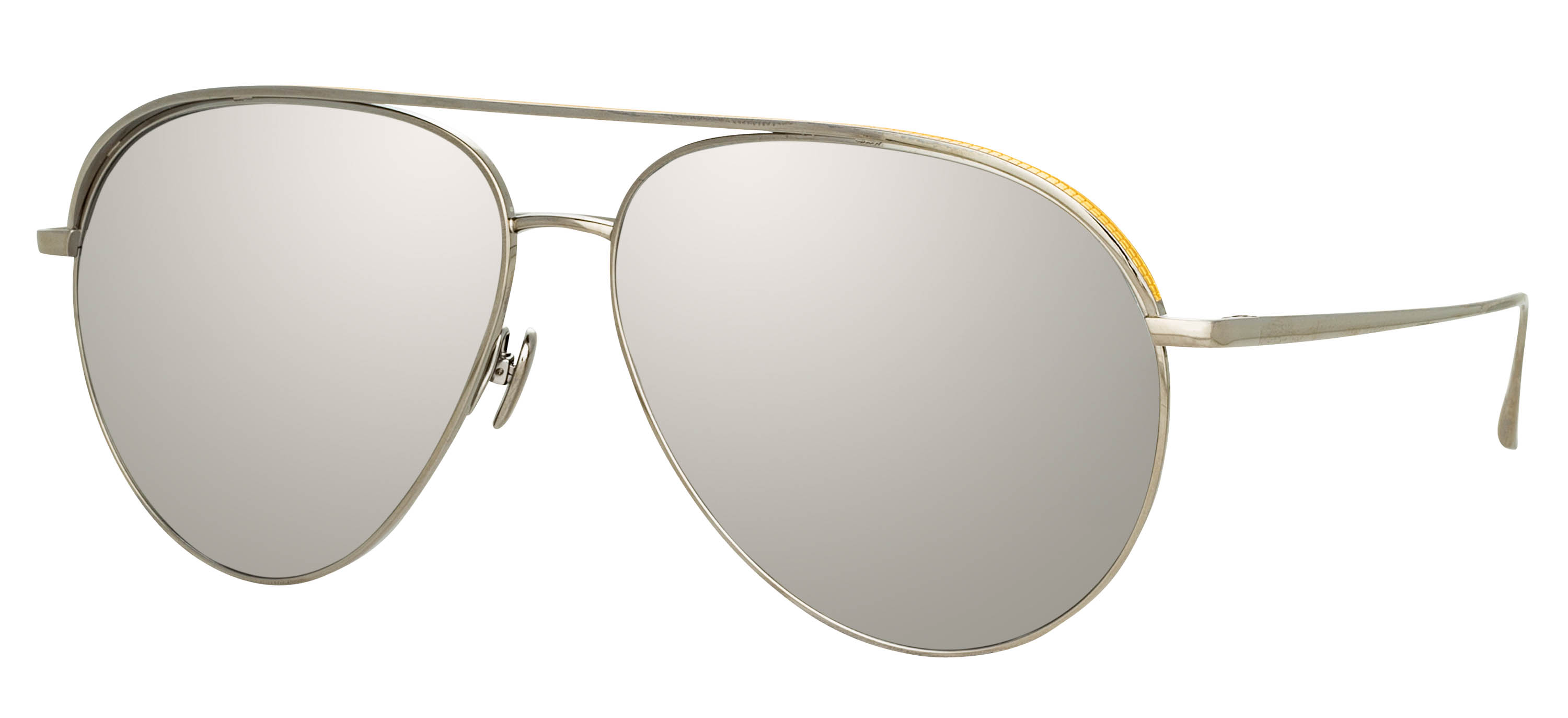 Color_LFL1078C4SUN - Roberts Aviator Sunglasses in White Gold and Platinum