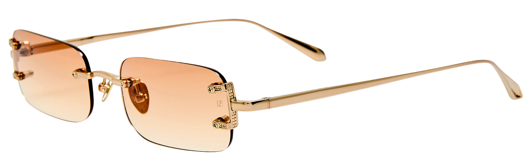 Color_LFL1131C16SUN - Taylor Rectangular Sunglasses in Light Gold and Camel Grad