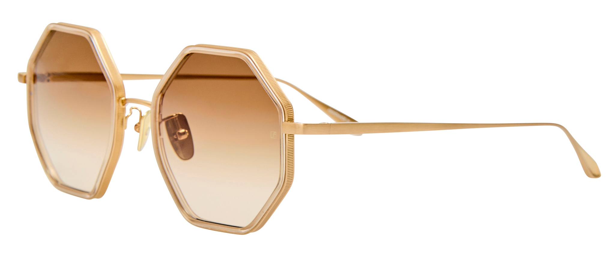 Color_LFL1709C2SUN - Coraline Hexagon Sunglasses Nude and Mocha Grad.