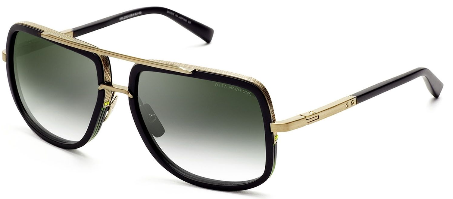 Color_DRX-2030-F-BLK-12K-59 - Black - White Gold / Green Gradient