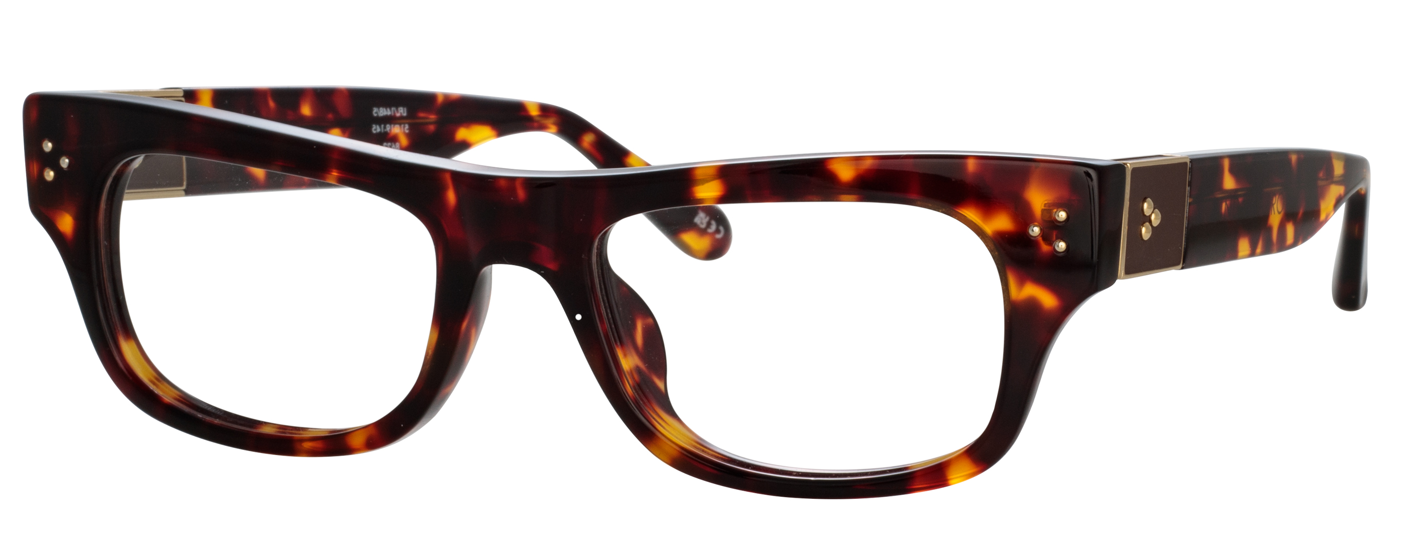 Color_LFL1448C5OPT - Falck  Rectagular Eyeglasses in Dak T-Shell / Yellow Gold and Clear