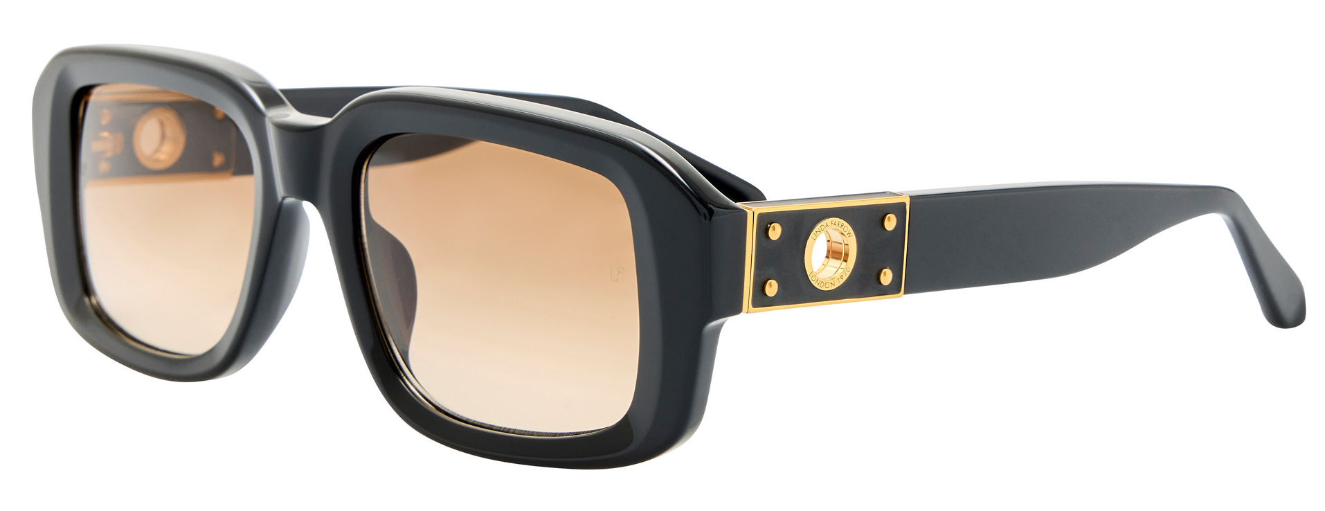 Color_LFL1661C4SUN - Delmare Oversized Sunglasses Black and Yellow Mocha Grad