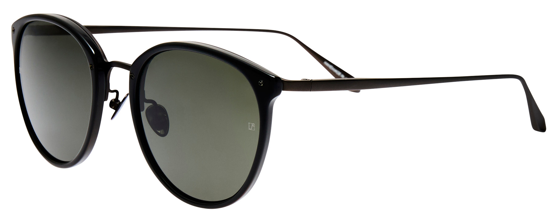 Color_LFL251C79SUN - Calthorpe Oval Sunglasses in Black / Matt Nickel and Solid Grey