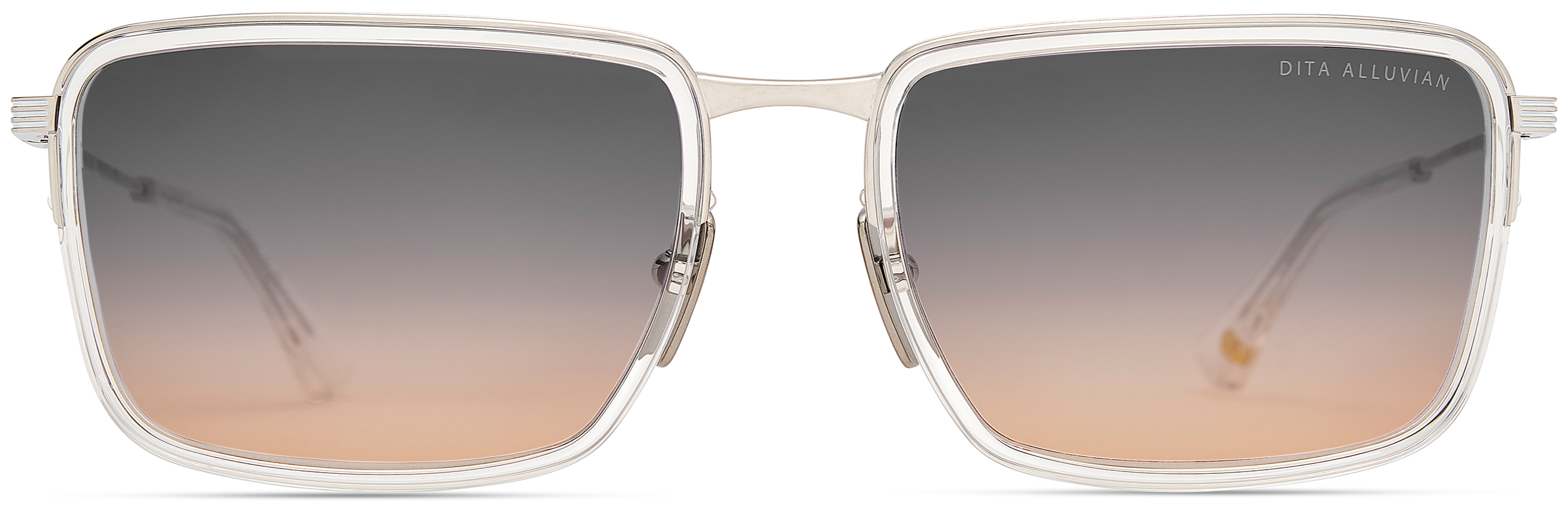 Color_DTS201-A-02 CRYSTAL CLEAR-SILVER / DARK GREY TO PEACH GRADIENT