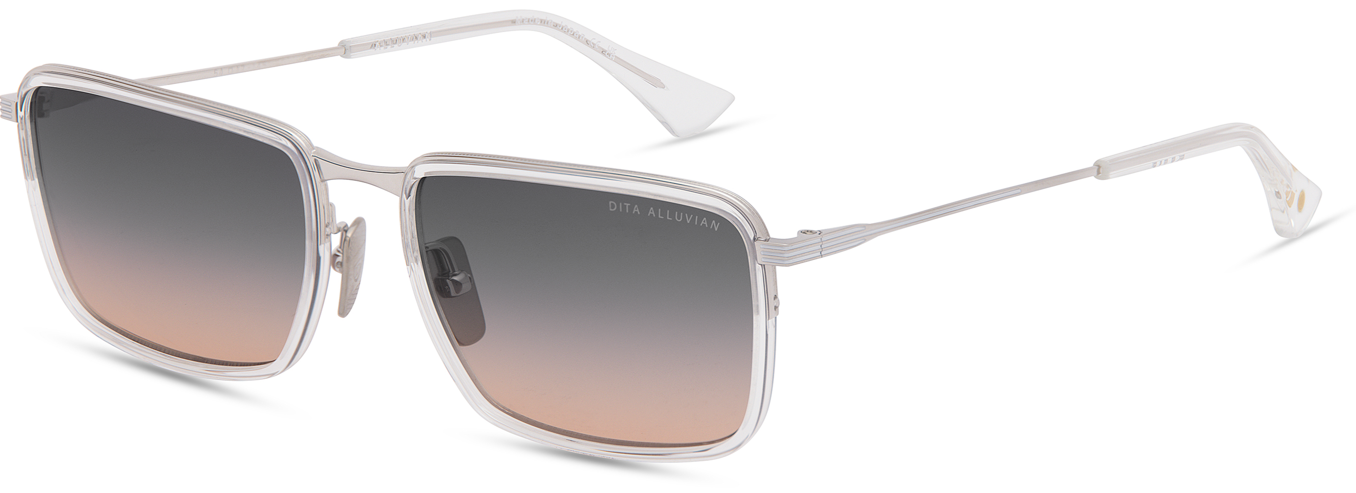 Color_DTS201-A-02 CRYSTAL CLEAR-SILVER / DARK GREY TO PEACH GRADIENT