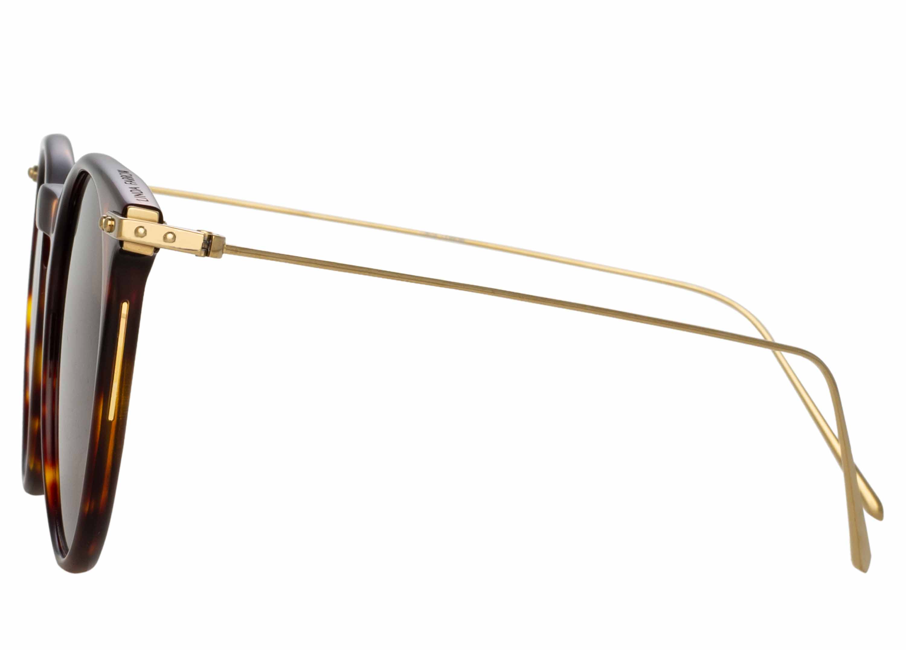 Color_LF54C7SUN - Ellis Oval Sunglasses in Tortoiseshell and Solid Brown