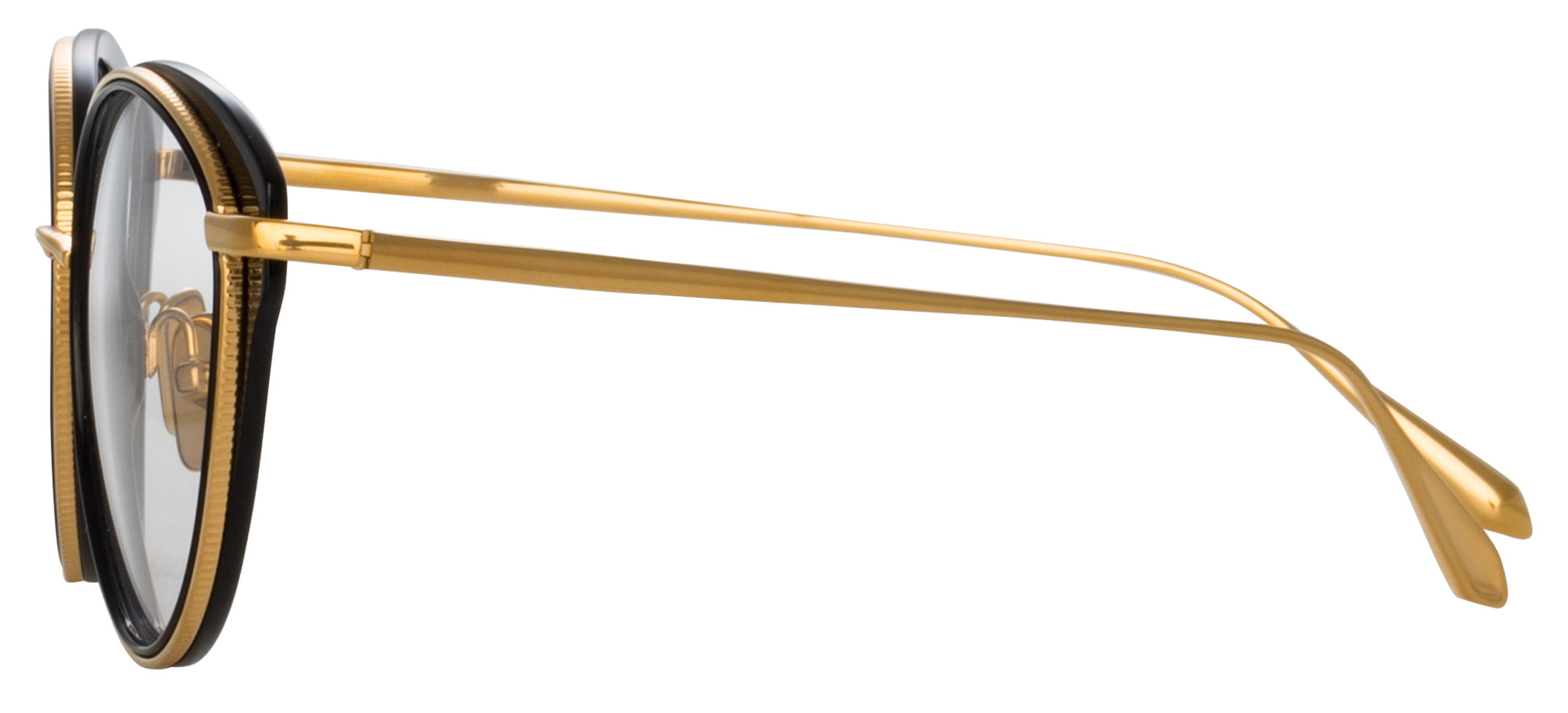 Color_LFL1445C4OPT - Song Cat-Eye Eyeglasses in Black / Yellow Gold and Clear