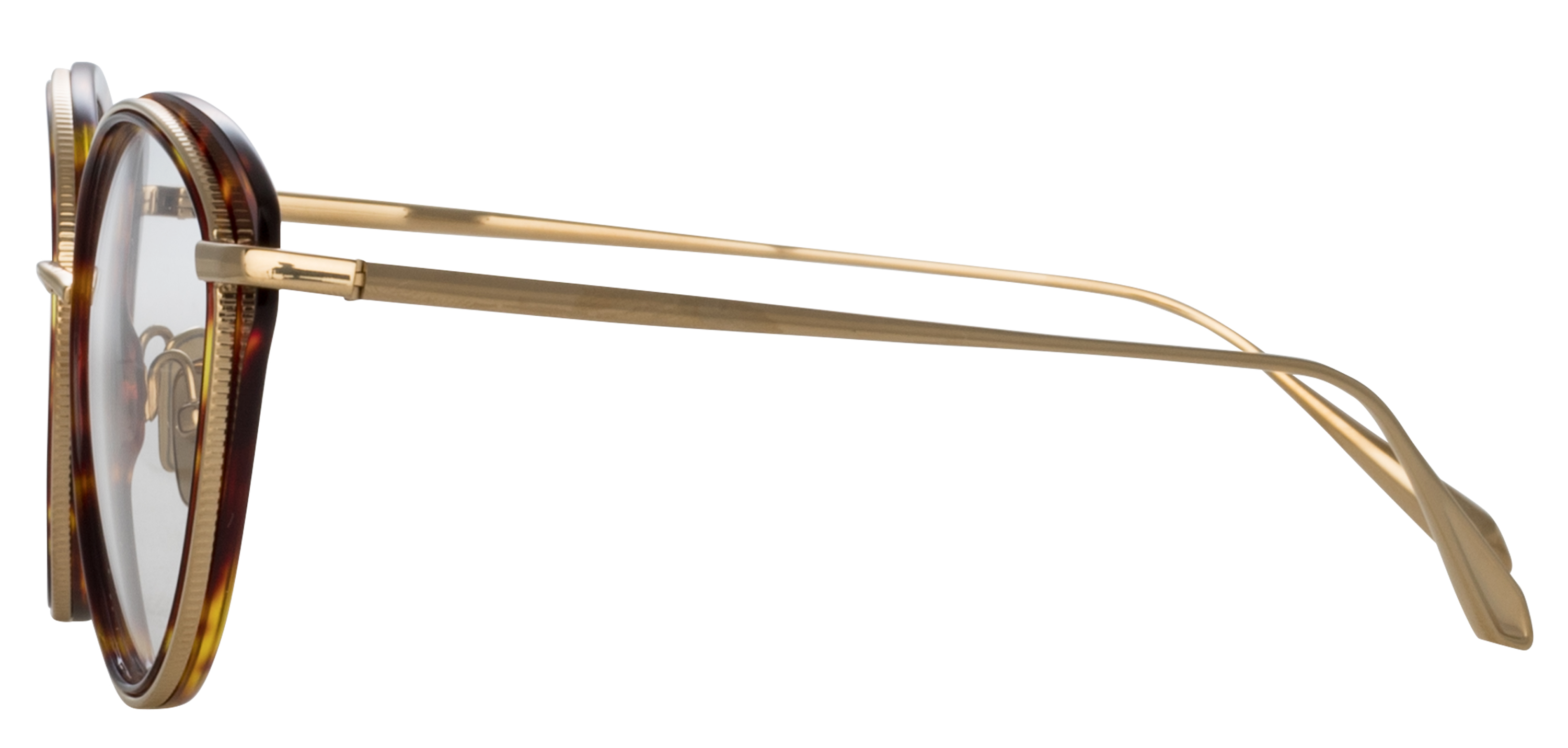 Color_LFL1445C5OPT - Song Cat-Eye Eyeglasses in Dak T-Shell / Light Gold and Clear
