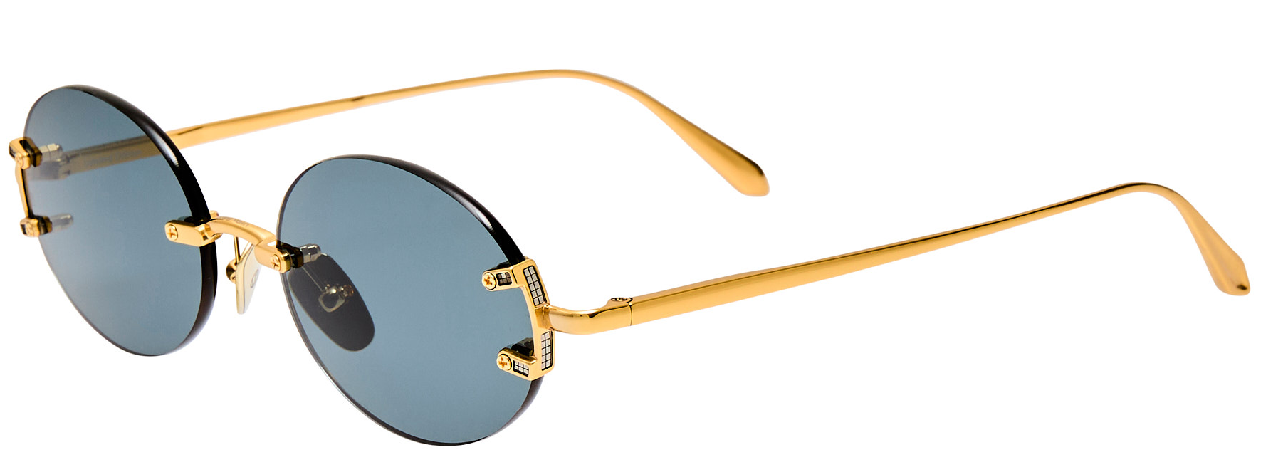 Color_LFL1544C6SUN - Stella Oval Sunglasses in Yellow Gold and Grey