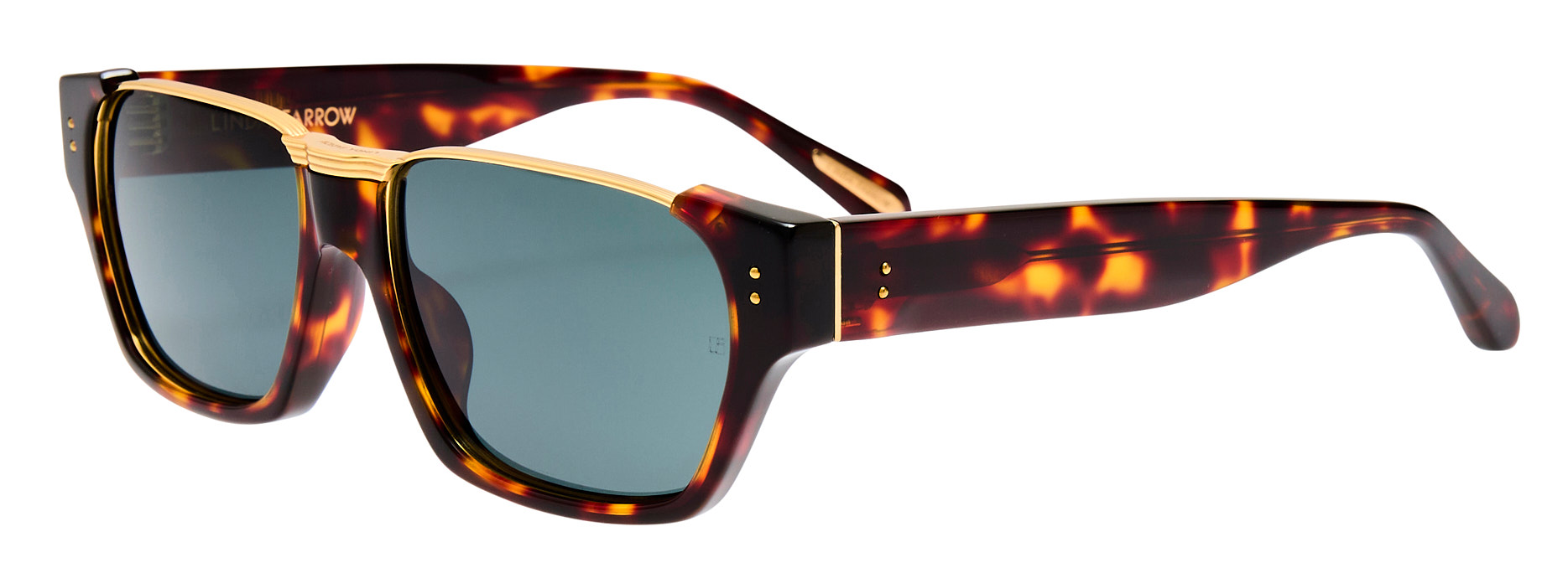 Color_LFL1573C2SUN - Marcel Rectangular Sunglasses in Tortoise Shell and Green