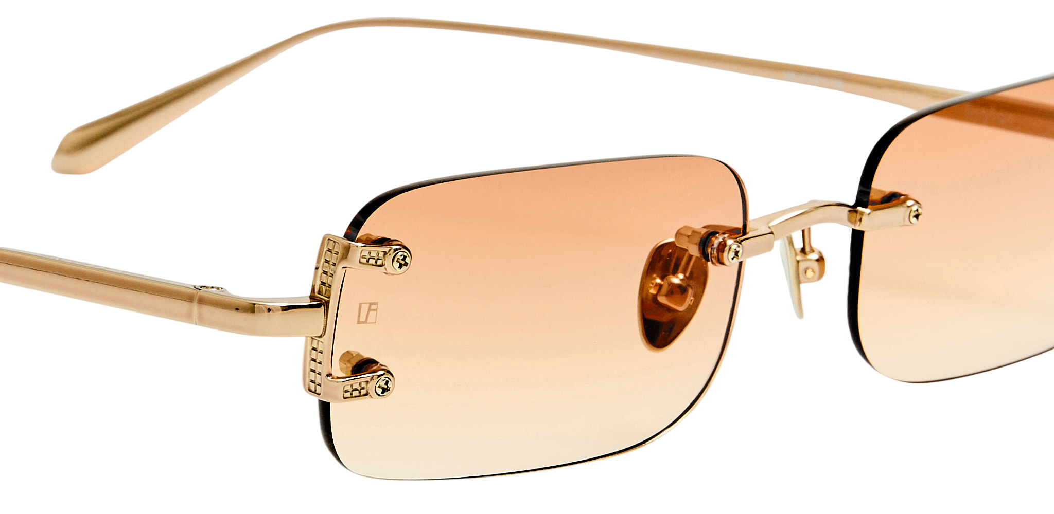 Color_LFL1131C16SUN - Taylor Rectangular Sunglasses in Light Gold and Camel Grad