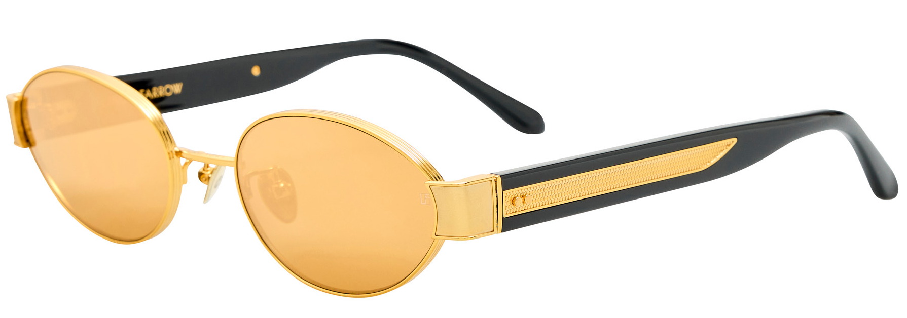 Color_LFL1469C6SUN - Sadie Oval Sunglasses in Yellow Gold and 24 Carat Gold
