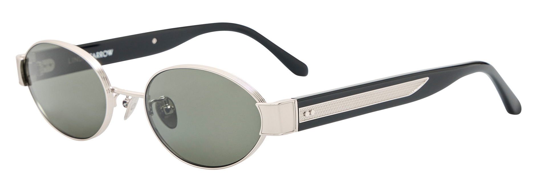 Color_LFL1469C7SUN - Sadie Oval Sunglasses in White Gold and Grey