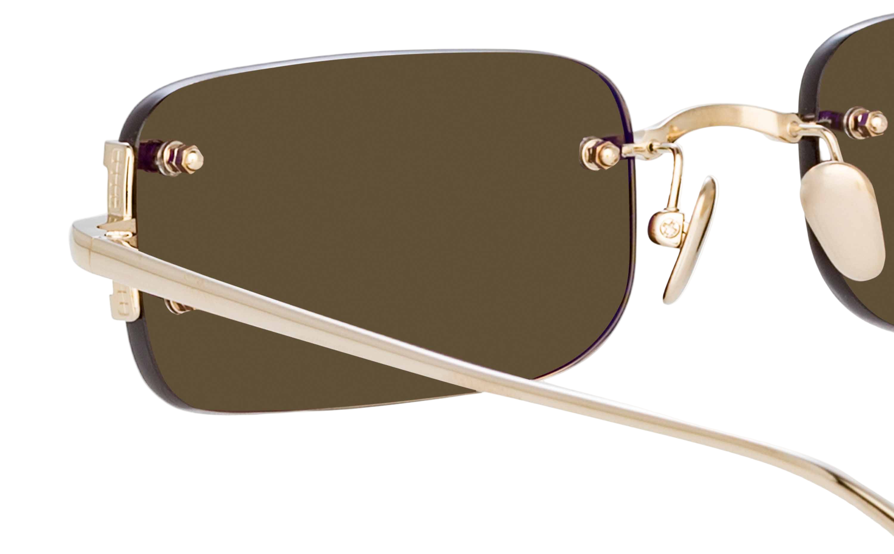 Color_LFL1131C2SUN - Taylor Rectangular Sunglasses in Light Gold and Brown