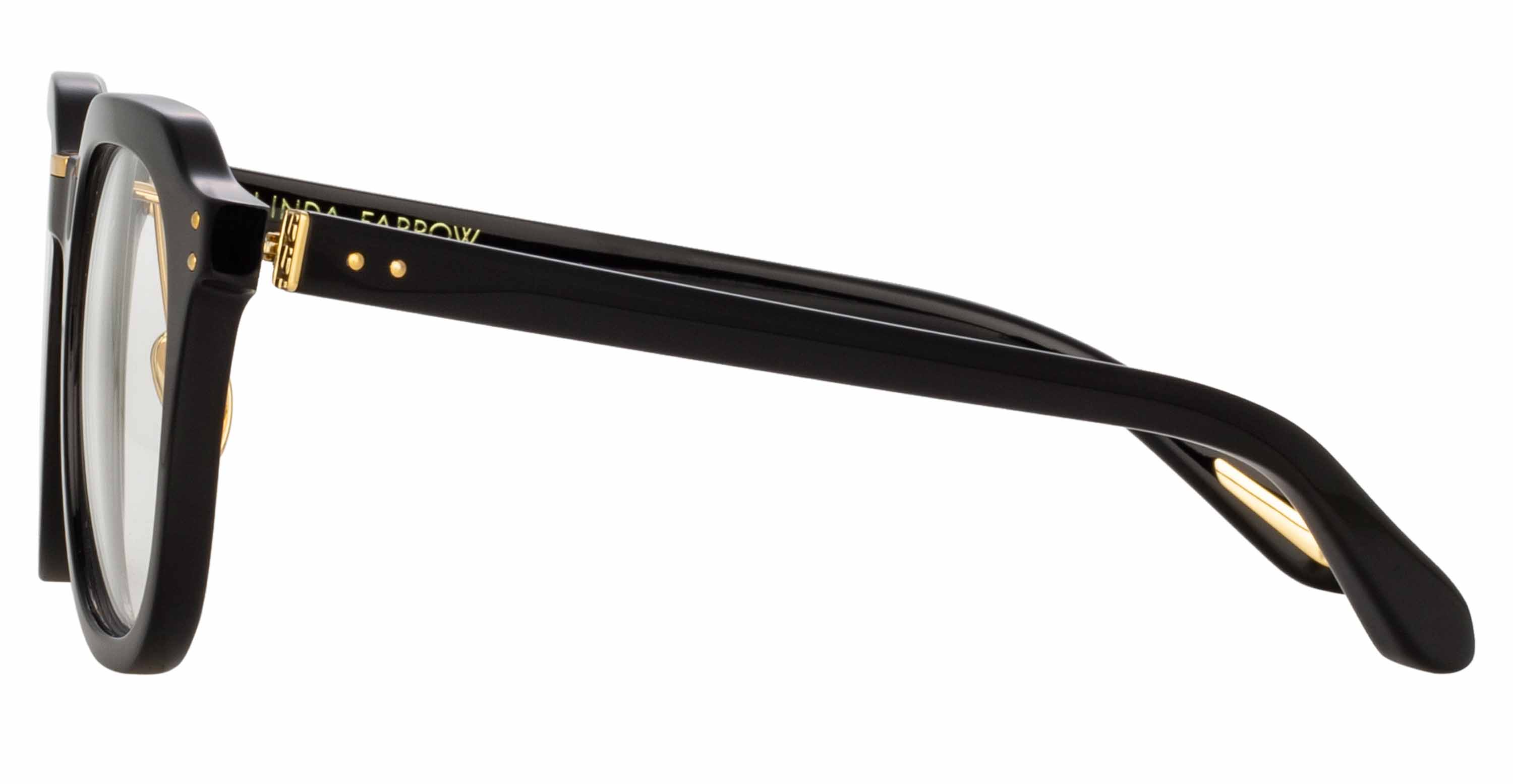 Color_LFL1103C5OPT - Fletcher Optical Angular Frame in Black and Gold Yellow