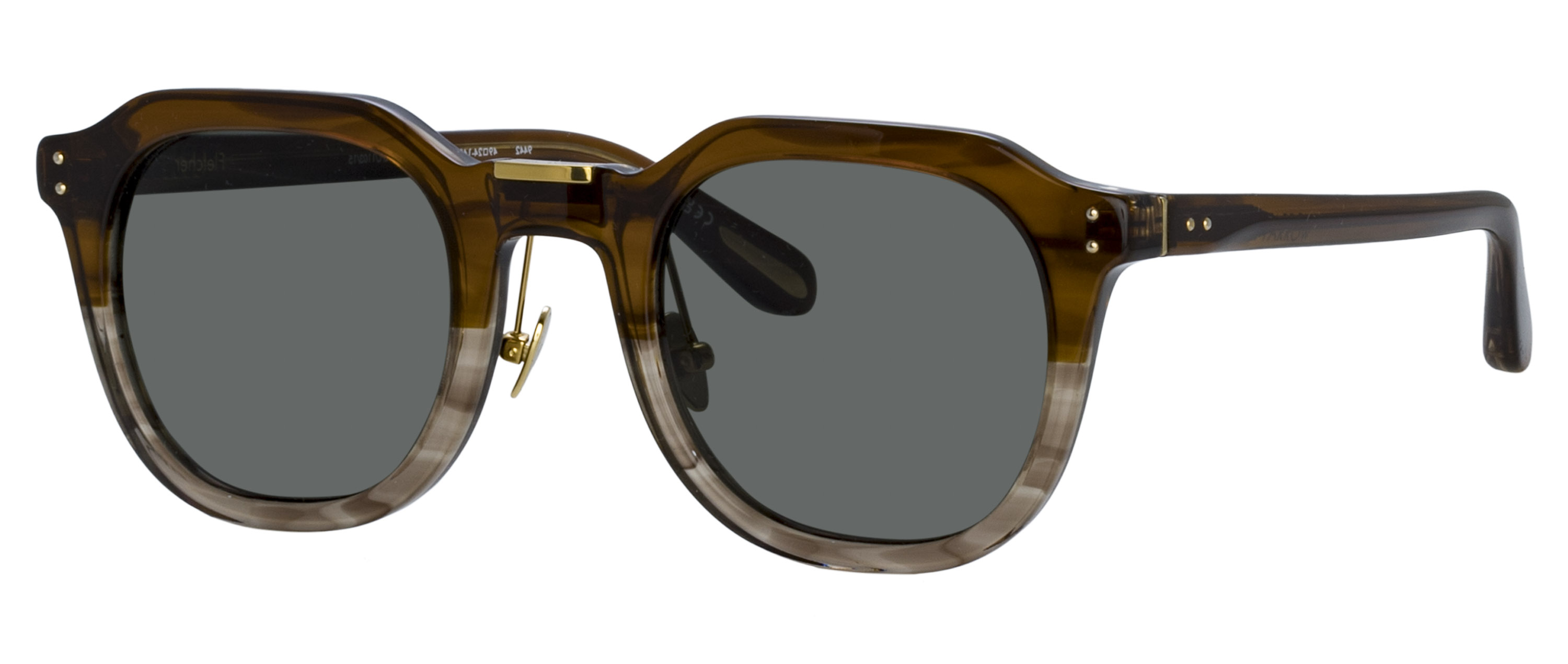 Color_LFL1103C15SUN - Fletcher Angular Sunglasses in Caramel Horn and Light Gold
