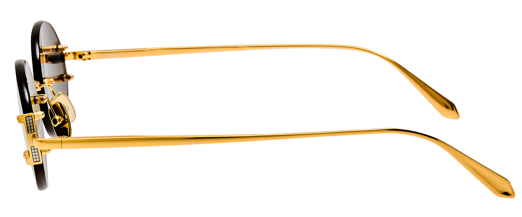 Color_LFL1544C6SUN - Stella Oval Sunglasses in Yellow Gold and Grey