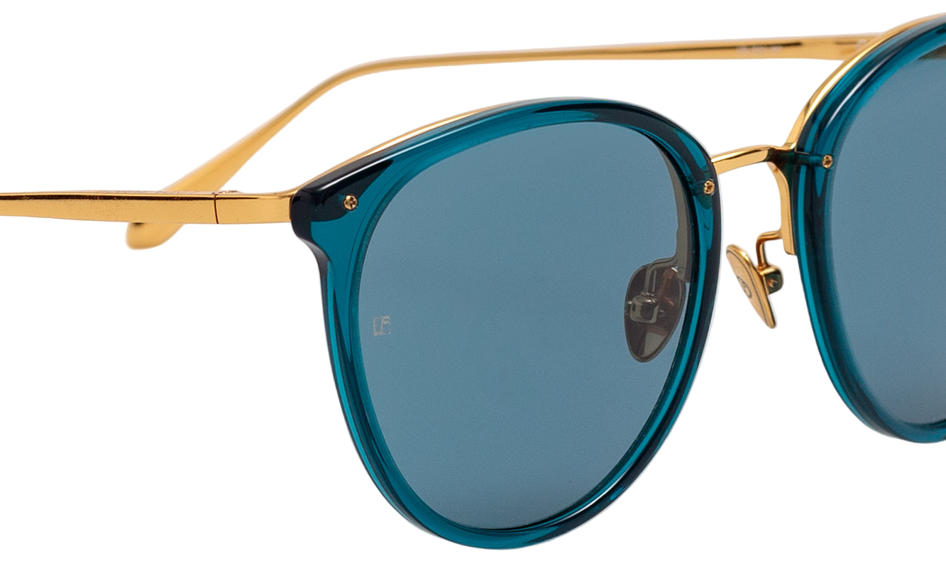 Color_LFL251C97SUN - Calthorpe Oval Sunglasses in Yellow Gold and Aqua