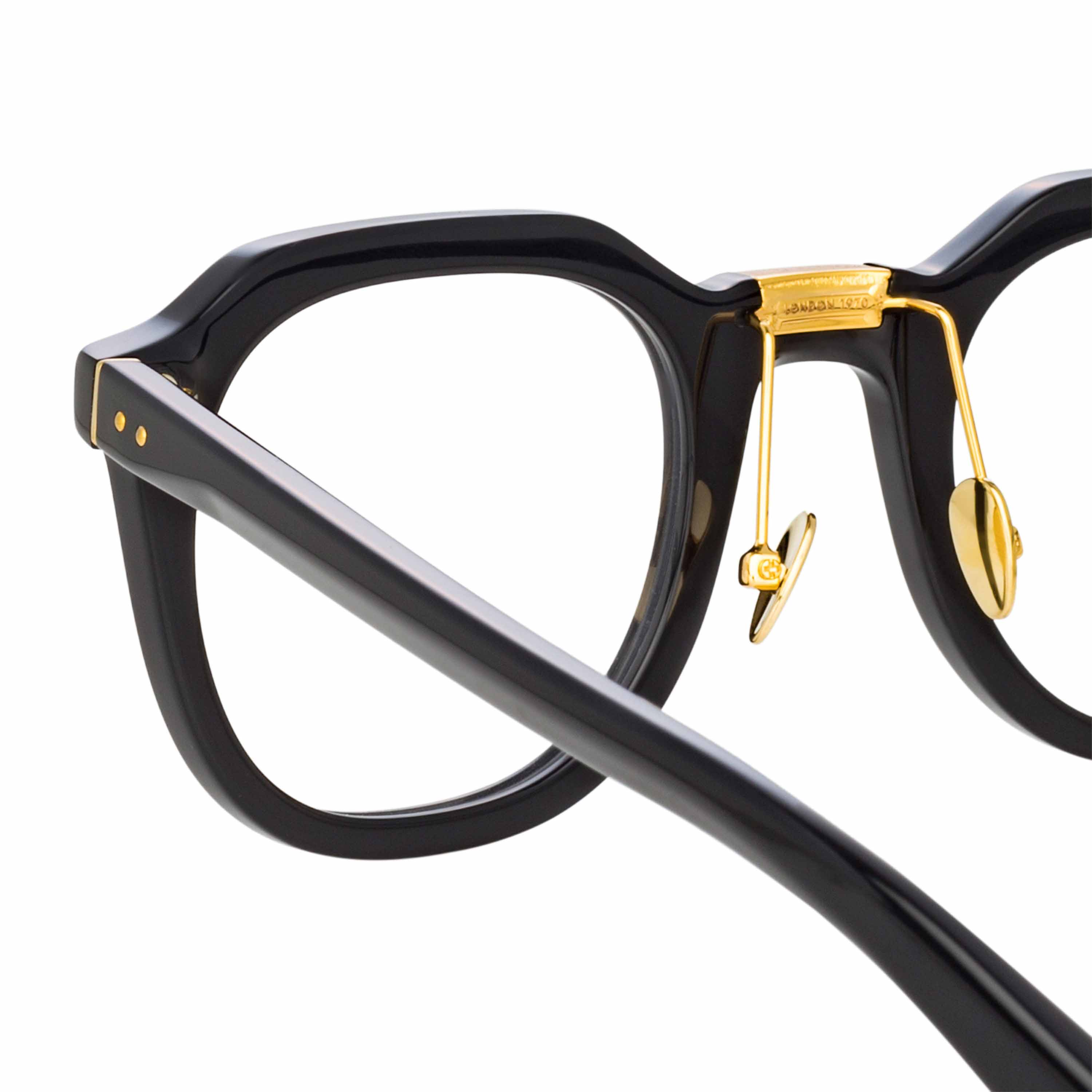 Color_LFL1103C5OPT - Fletcher Optical Angular Frame in Black and Gold Yellow