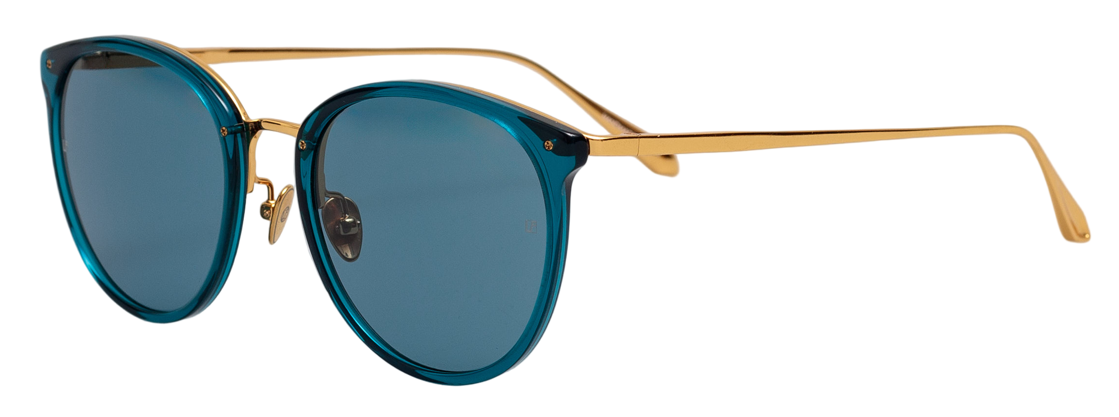 Color_LFL251C97SUN - Calthorpe Oval Sunglasses in Yellow Gold and Aqua