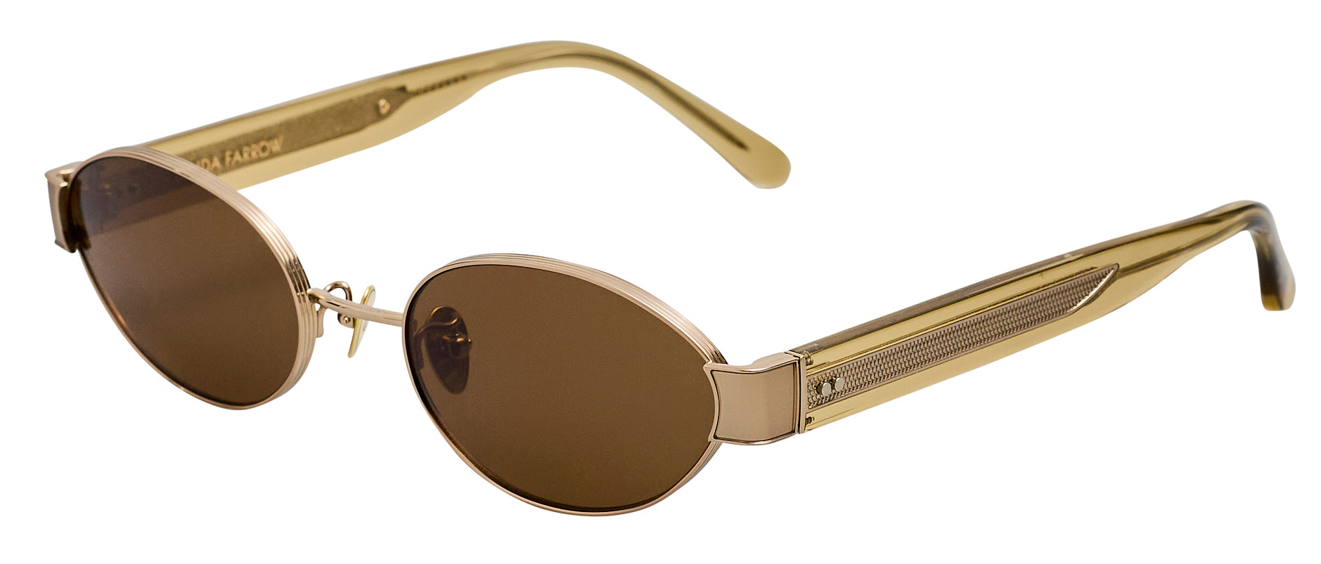 Color_LFL1469C5SUN - Sadie Oval Sunglasses in Light Gold and Khaki