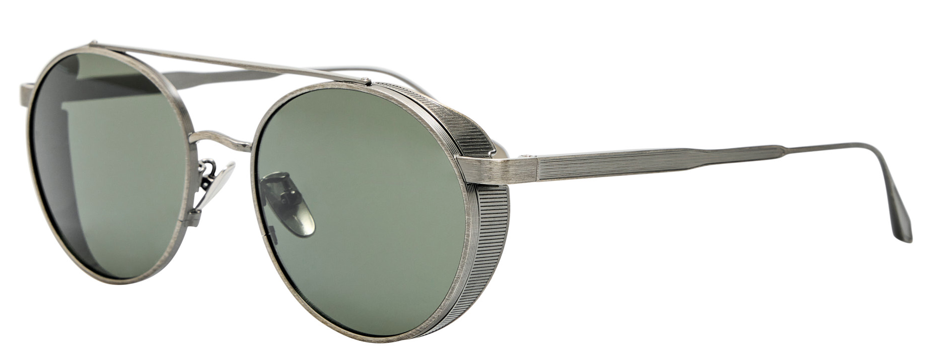 Color_LFL1549C5SUN - Conor Oval Sunglasses in Antique White Gold and Grey