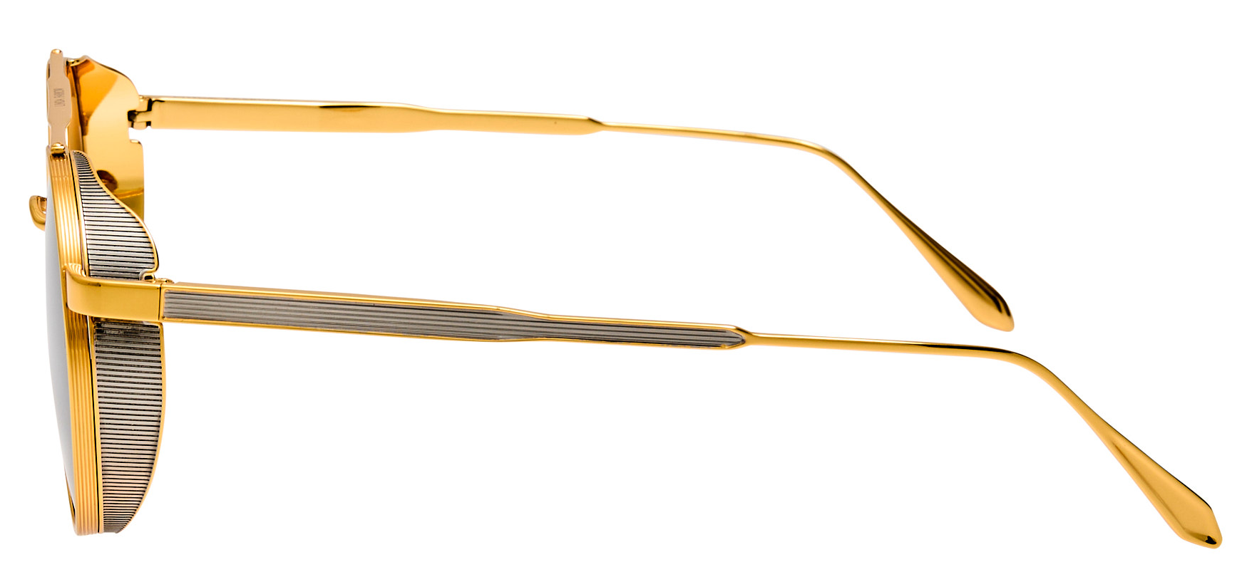 Color_LFL1549C1SUN - Conor Oval Sunglasses in Yellow Gold and Grey