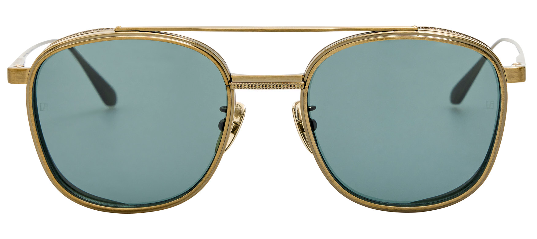 Color_LFL1558C5SUN - Varo Square Sunglasses in Antique Gold and Deep Green
