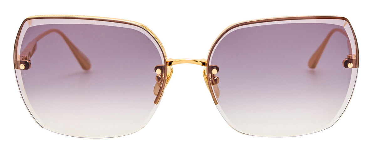 Color_LFL1779C5SUN - Ada Angular Sunglasses in Yellow Gold and Grey Grad