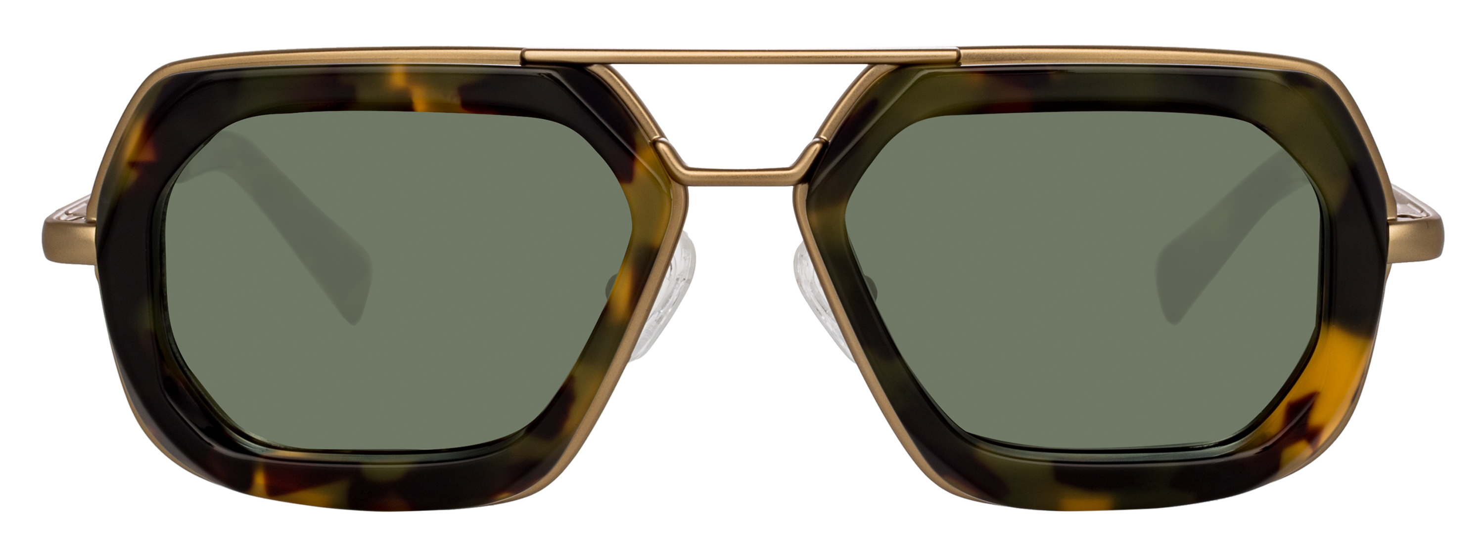 Color_DVN173C3SUN - Dries Van Noten 173 Aviator Sunglasses in Yellow Gold and Green