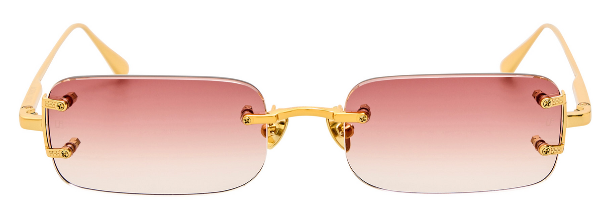 Color_LFL1131C17SUN - Taylor Rectangular Sunglasses in Yellow Gold and Red Grad