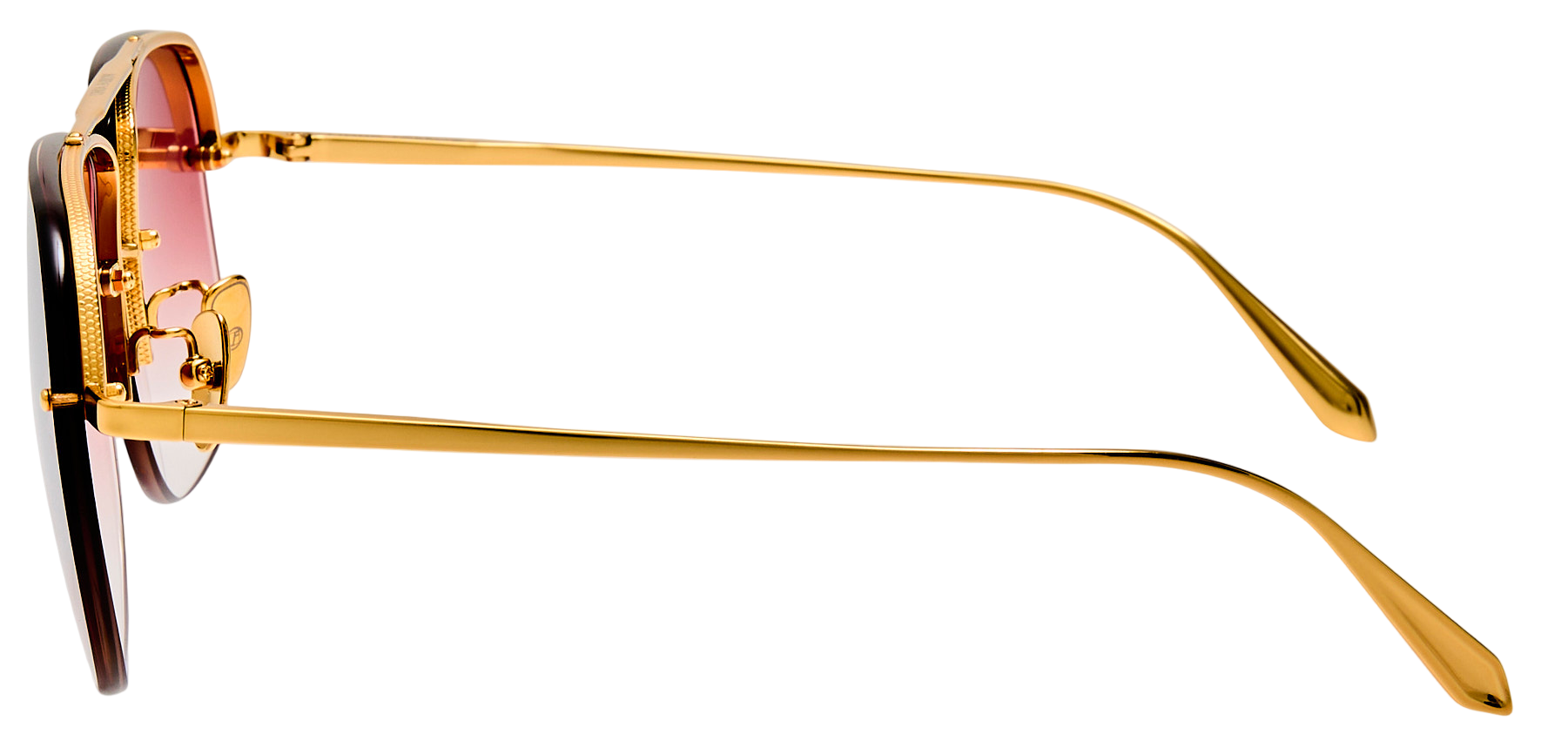 Color_LFL1539C6SUN - Seren Aviator Sunglasses in Yellow Gold and red Grad