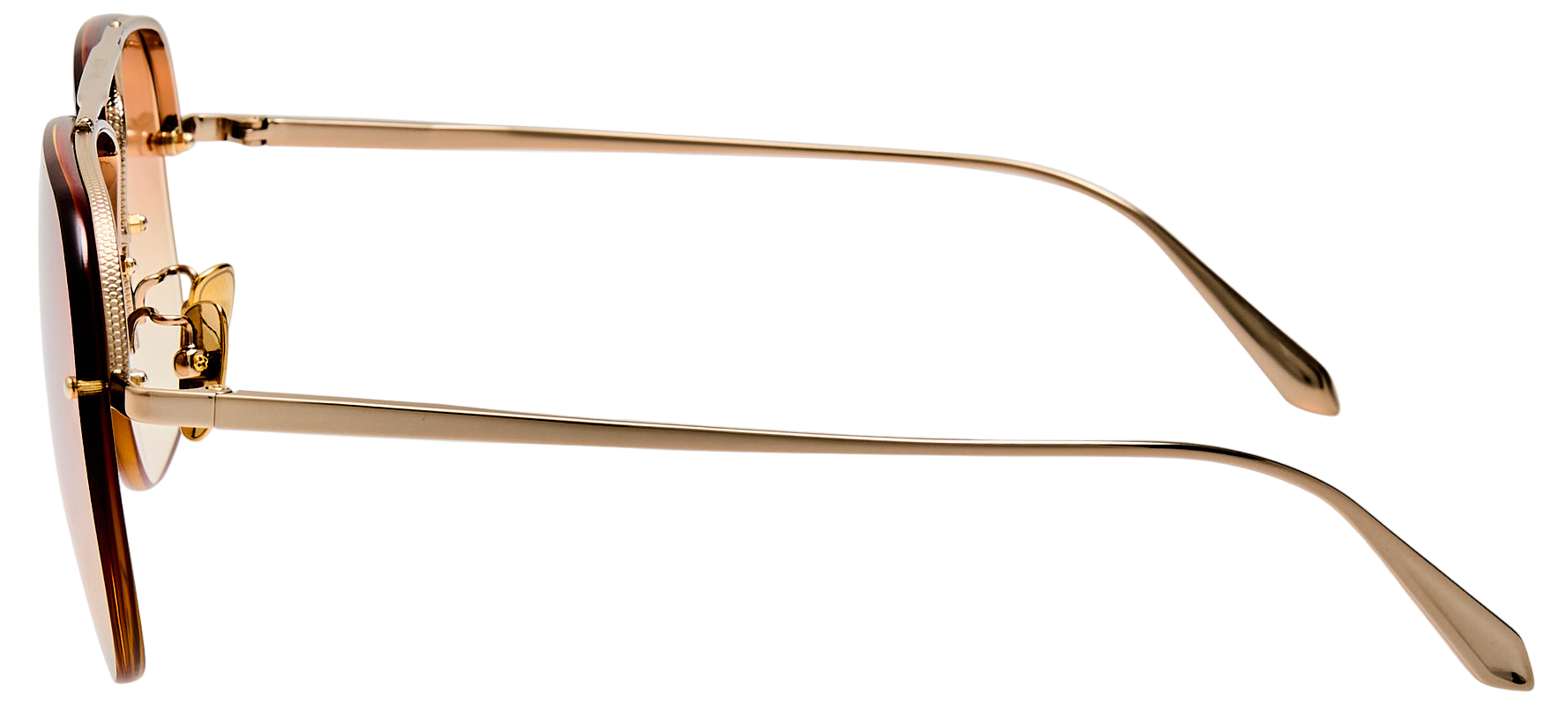 Color_LFL1539C7SUN - Seren Aviator Sunglasses in Light Gold and Camel Grad