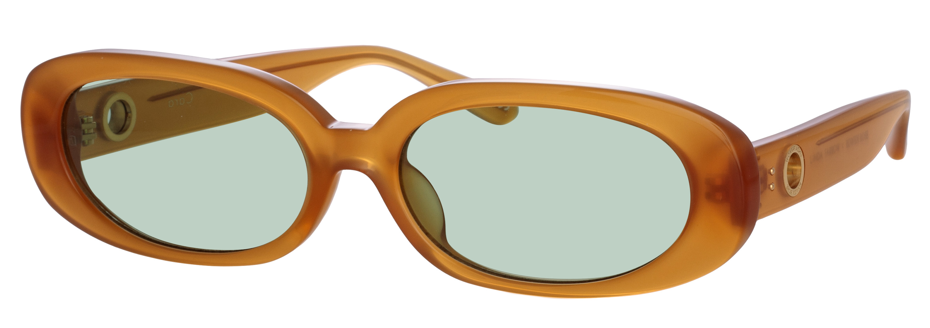 Color_LFL1252C12SUN - Cara Oval Sunglasses in Honey Yellow Gold