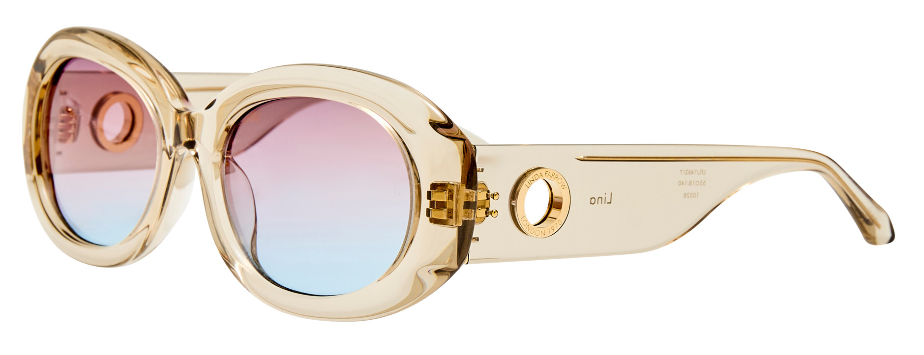 Color_LFL1462C7SUN - Lina Oval Frame Sunglasses in Truffle and Dusk Grad LIMITED EDITION OF 80