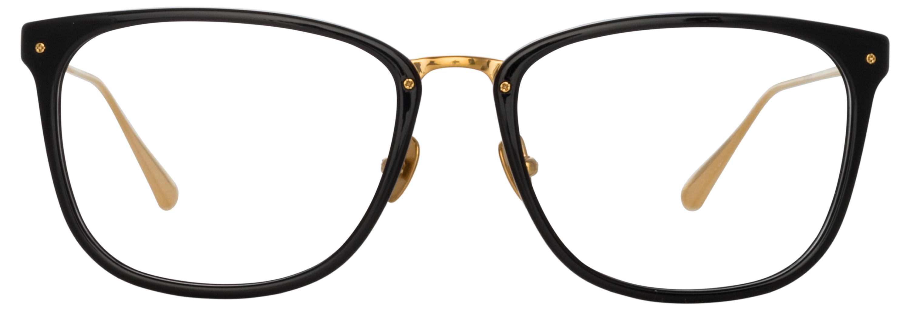 Color_LFL1457C3OPT - Cassin D-Frame Eyeglasses in Black / Yellow Gold and Clear