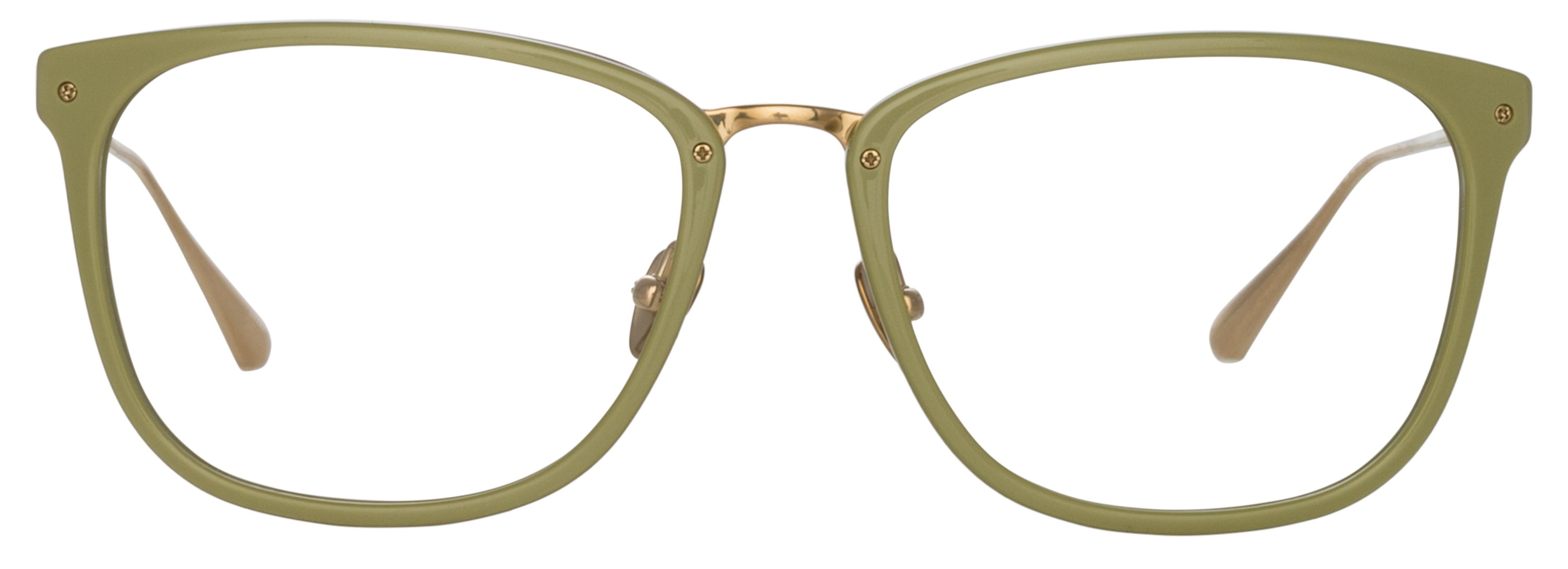 Color_LFL1457C7OPT - Cassin D-Frame Eyeglasses in Green / Light Gold and Clear