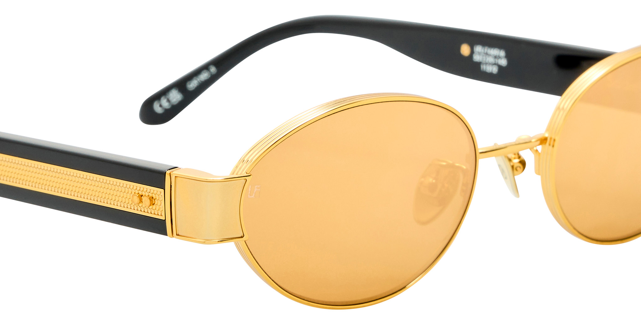 Color_LFL1469C6SUN - Sadie Oval Sunglasses in Yellow Gold and 24 Carat Gold