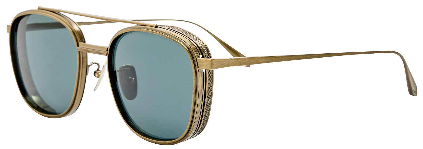 Color_LFL1558C5SUN - Varo Square Sunglasses in Antique Gold and Deep Green