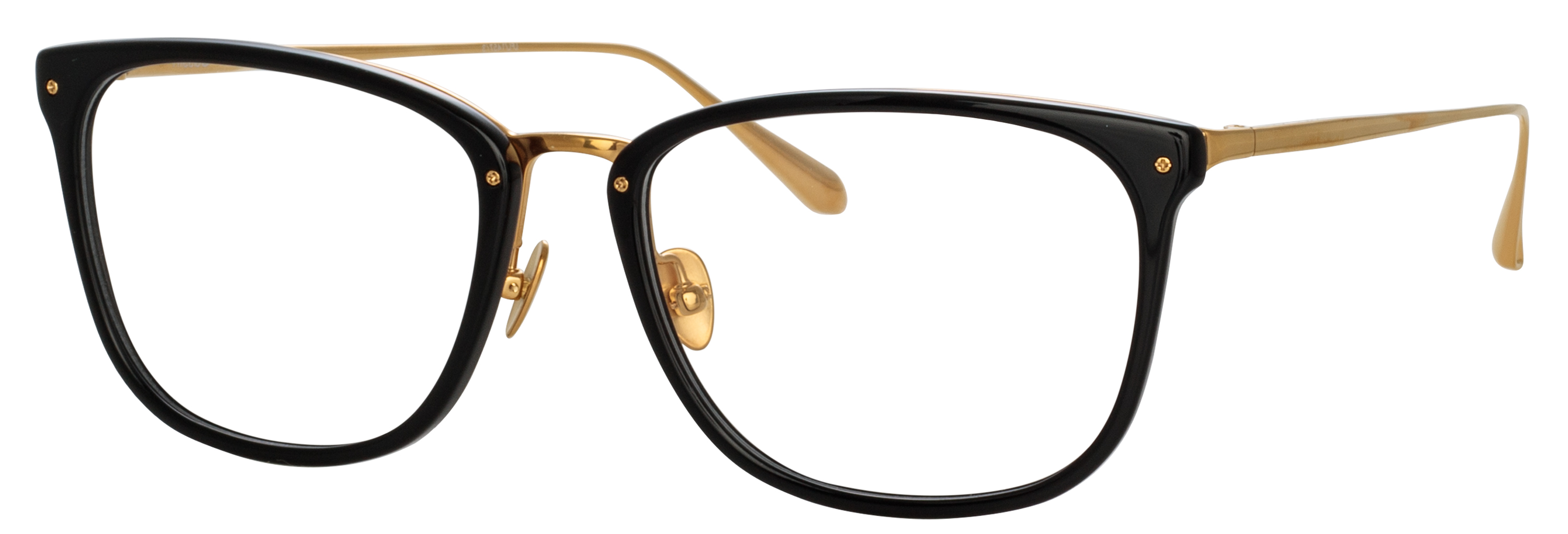 Color_LFL1457C3OPT - Cassin D-Frame Eyeglasses in Black / Yellow Gold and Clear