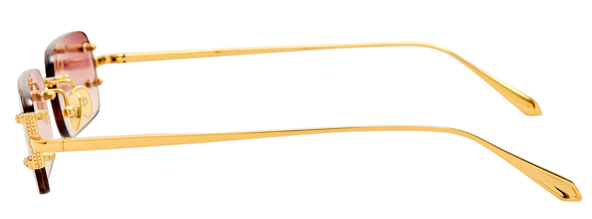 Color_LFL1131C17SUN - Taylor Rectangular Sunglasses in Yellow Gold and Red Grad