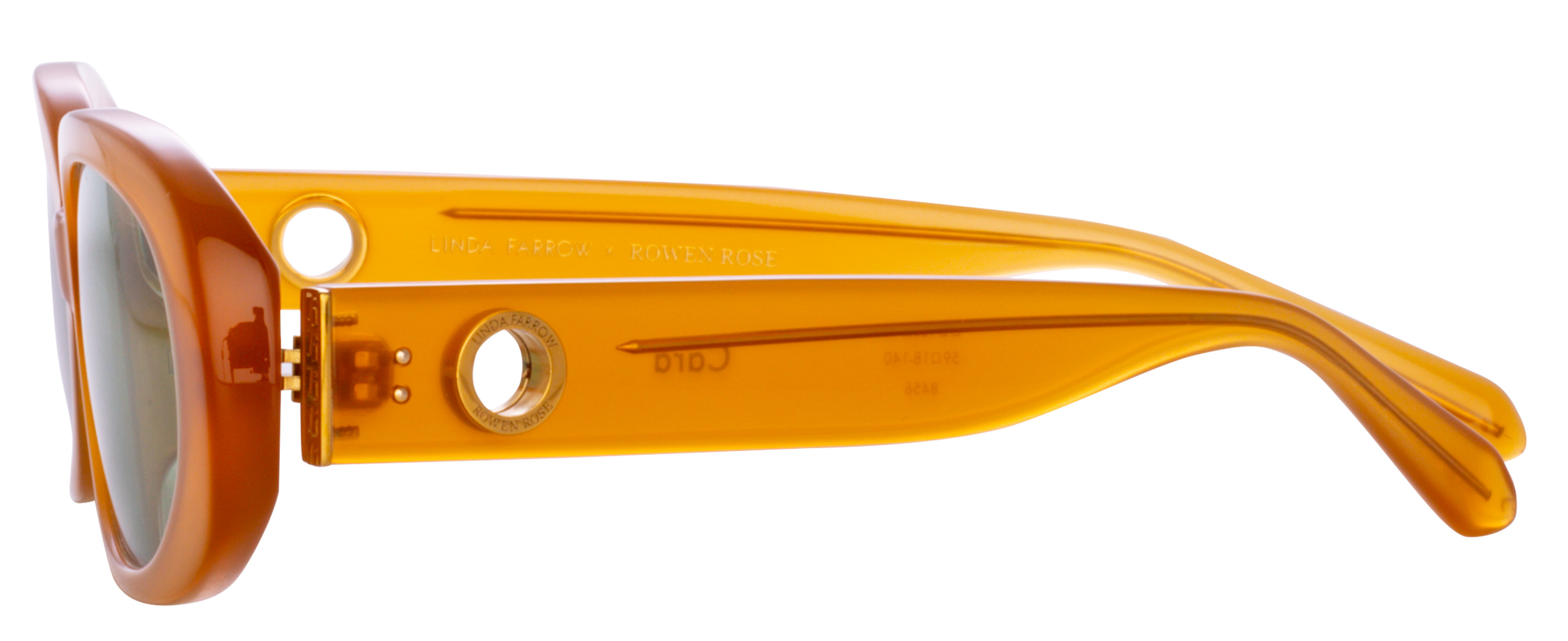 Color_LFL1252C12SUN - Cara Oval Sunglasses in Honey Yellow Gold