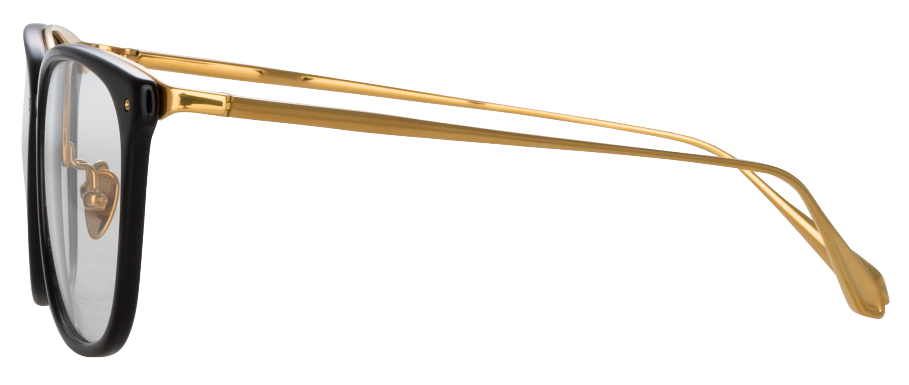 Color_LFL1457C3OPT - Cassin D-Frame Eyeglasses in Black / Yellow Gold and Clear