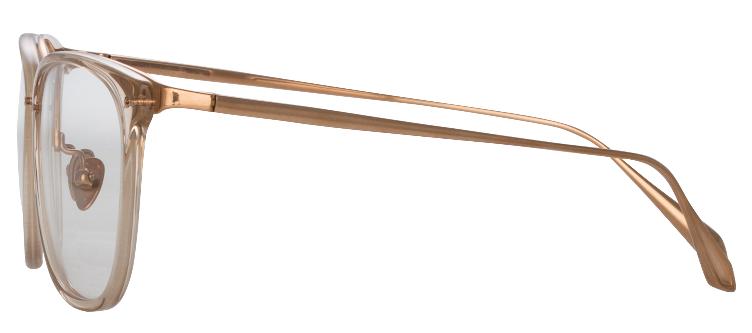 Color_LFL1457C6OPT - Cassin D-Frame Eyeglasses in Nude / Rose Gold and Clear