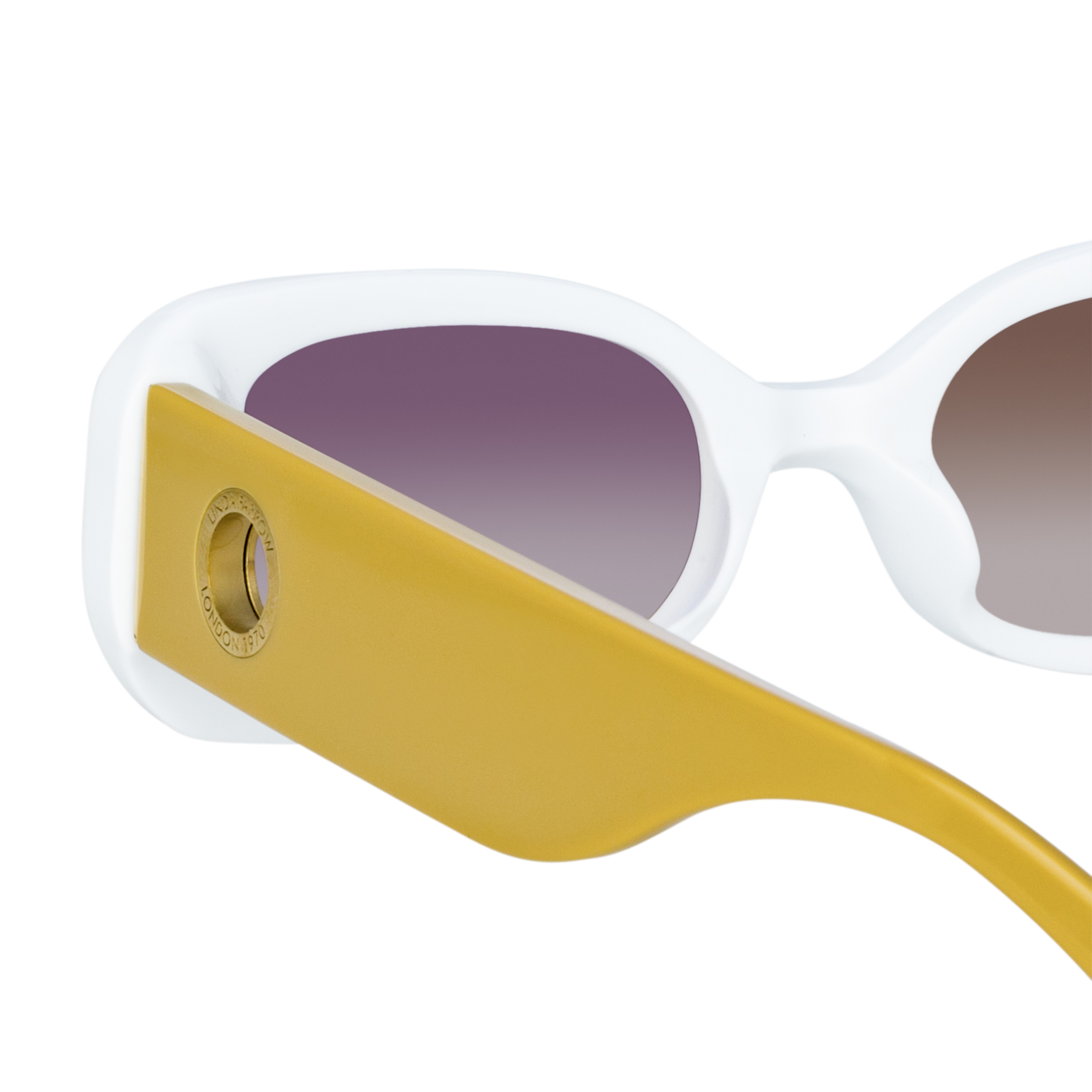 Color_LFL1117C6SUN - Lola Rectangular Sunglasses in White and Mocha Gradient