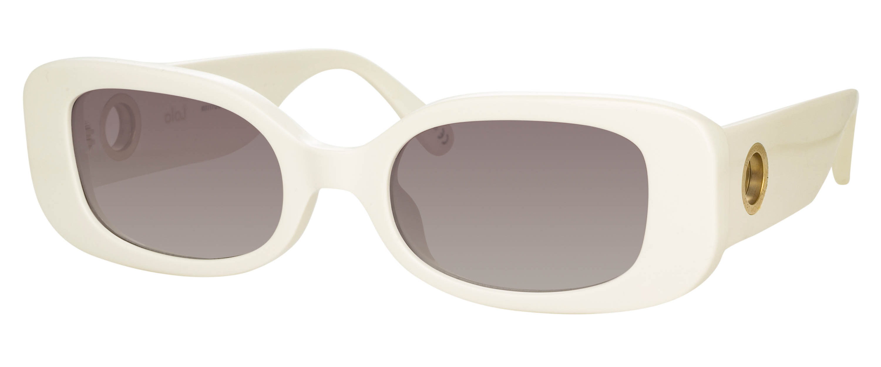 Color_LFL1117C3SUN - Lola Rectangular Sunglasses in White and Grey Gradient