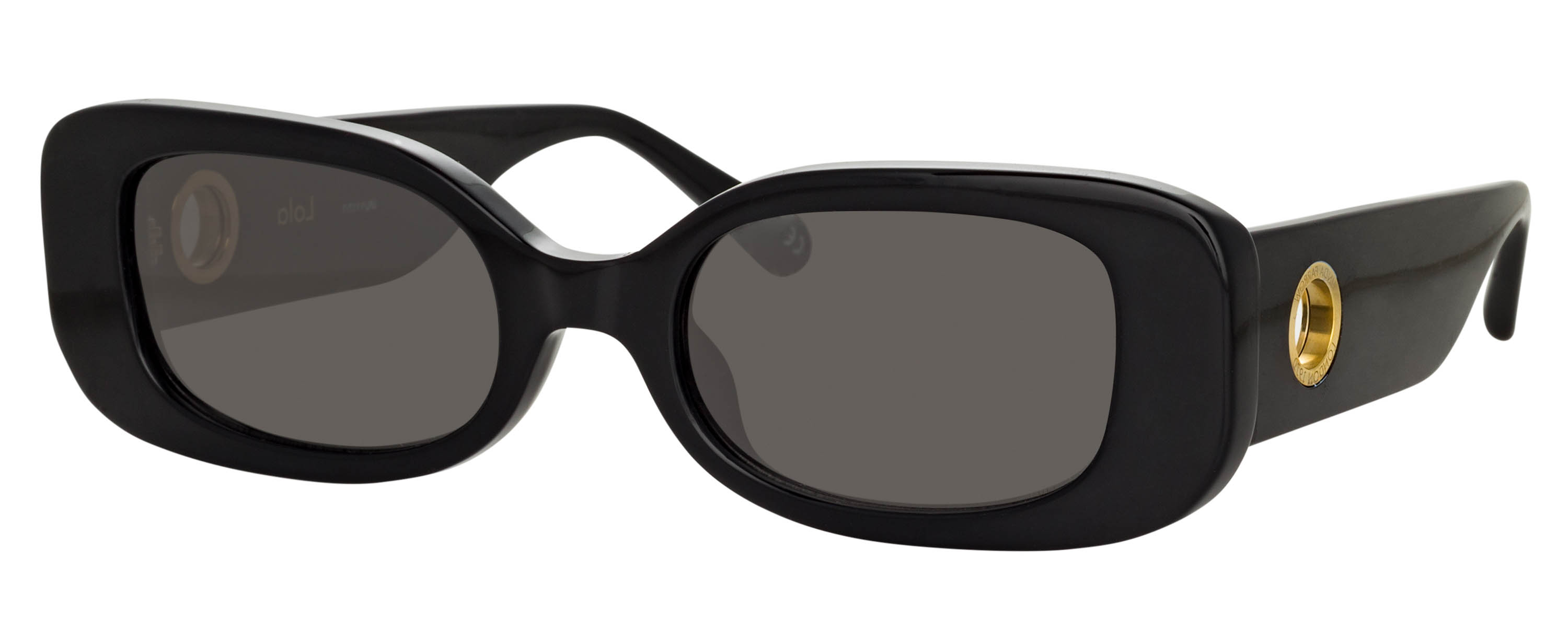 Color_LFL1117C1SUN - Lola Rectangular Sunglasses in Black and Solid Grey