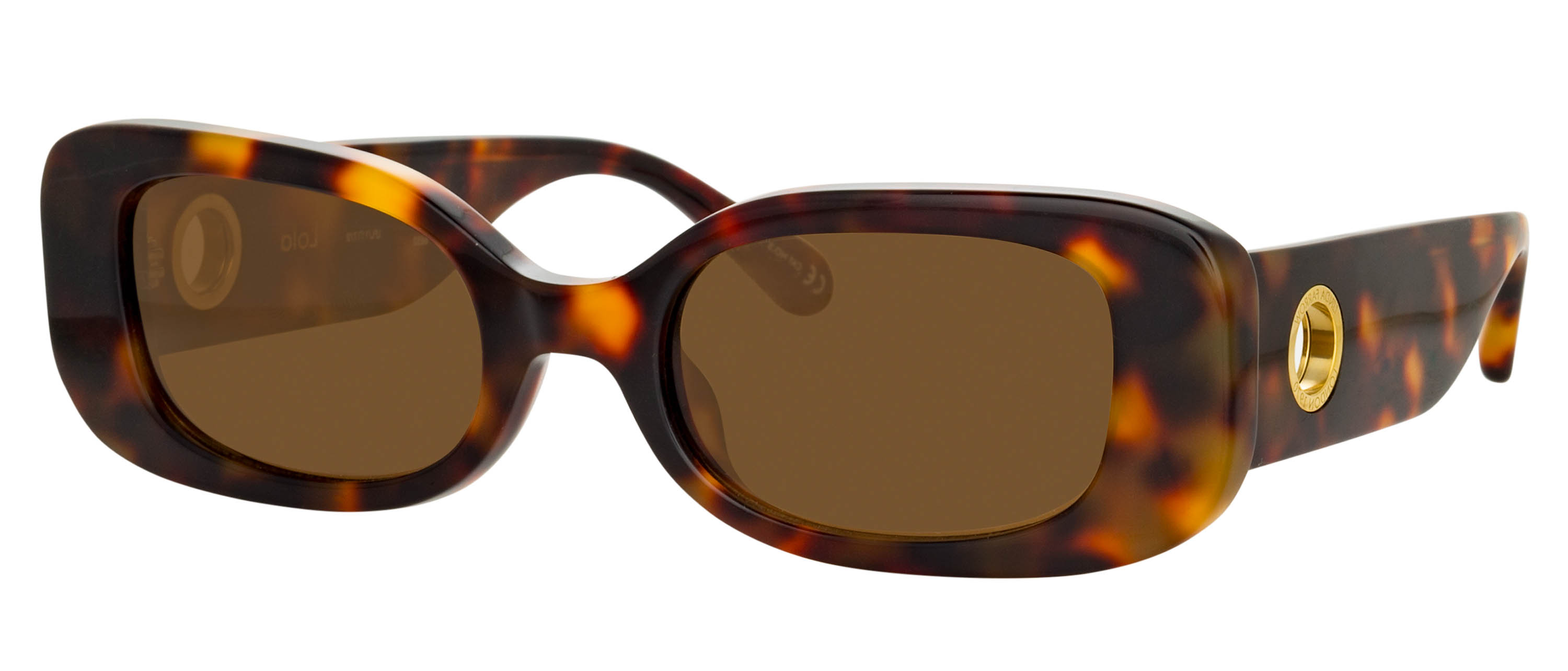 Color_LFL1117C2SUN - Lola Rectangular Sunglasses in Tortoiseshell and Solid Brown