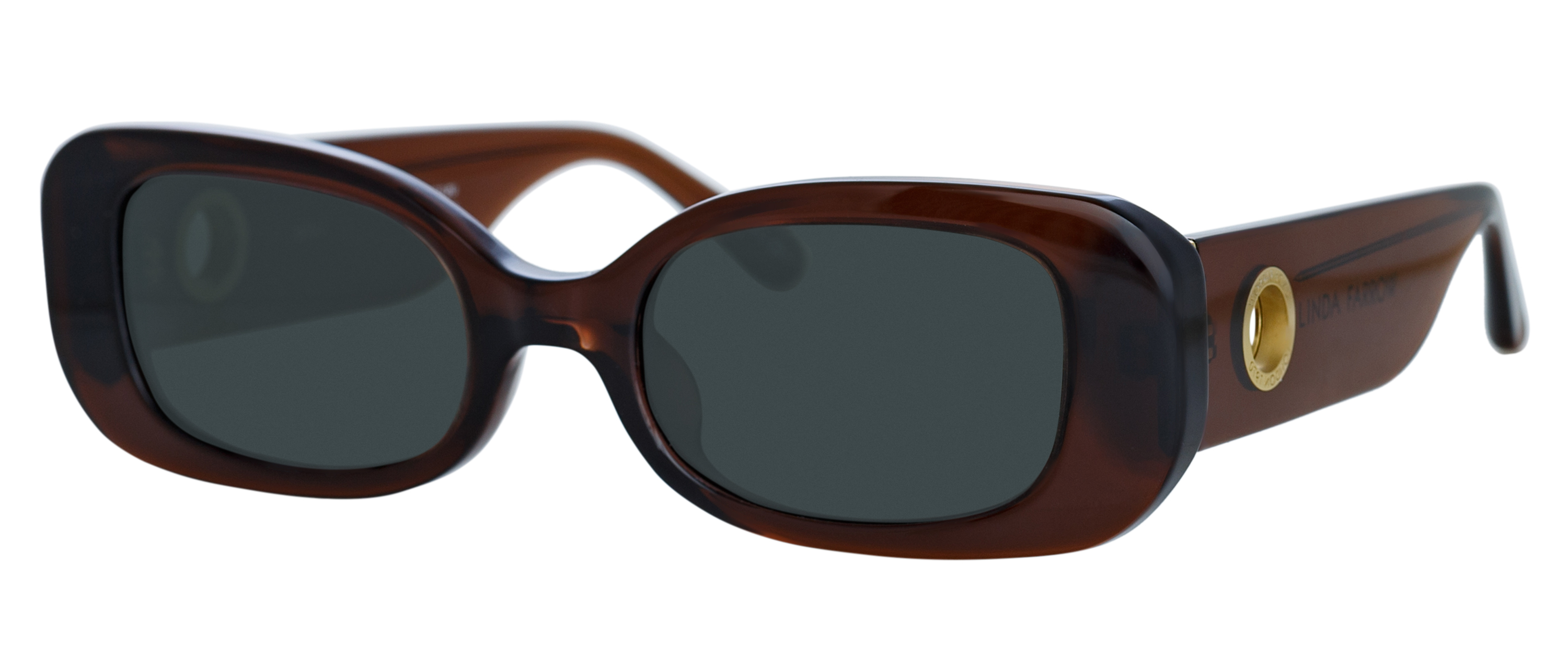 Color_LFL1117C8SUN - Lola Rectangular Sunglasses in Brown and Grey
